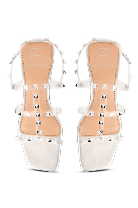 NWOT Steve Madden Clear Studded Sandals