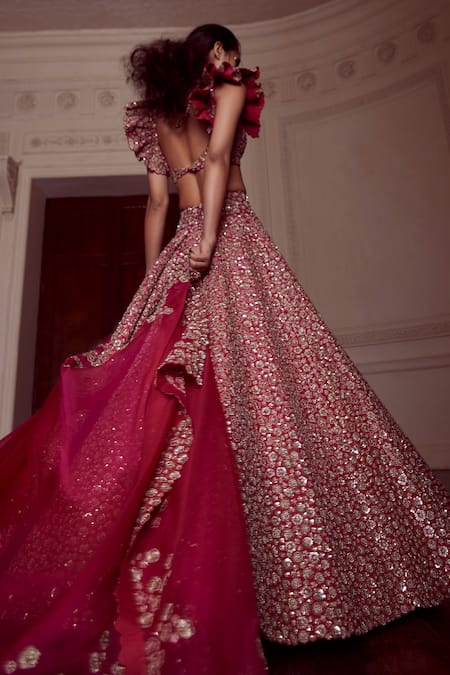 Shop Mrunalini Rao Pink Silk, Organza Embroidery, Zari Taara Bloom Zardozi Work Lehenga Set at Aza Fashions Shop_Mrunalini Rao_Pink Silk, Organza Embroidery, Zari Taara Bloom Zardozi Work Lehenga Set _at_Aza_Fashions