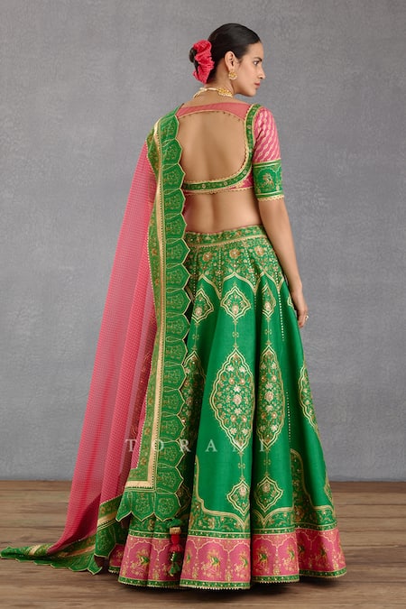 Shop Torani Green , , Gota Rang Naaz Mahnaz Bridal Lehenga Set at Aza Fashions Shop_Torani_Green , , Gota Rang Naaz Mahnaz Bridal Lehenga Set _at_Aza_Fashions