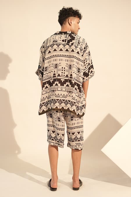 Nikita Mhaisalkar Aztec Print Shirt With Shorts 