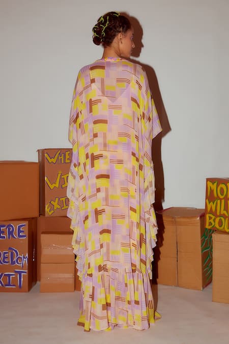 Nirmooha Geometric Print Kaftan Set 