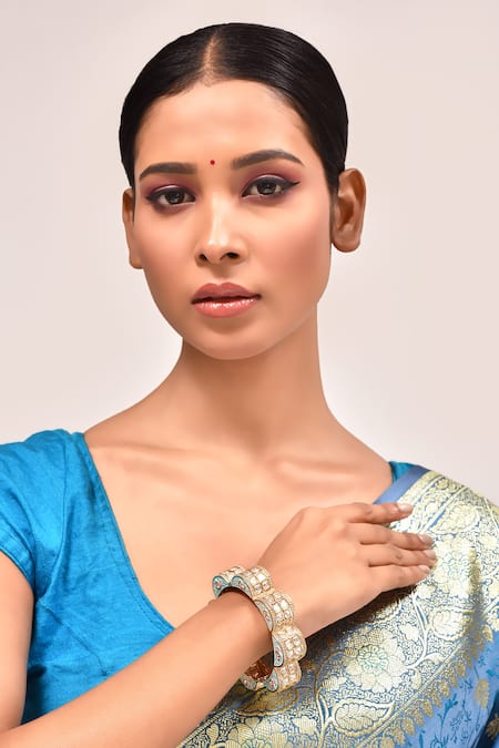 Zevar By Geeta Floral Meenakari Work Kada 