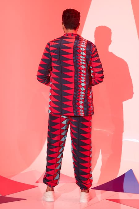 Shop Esha L Amin Multi Color Viscose, Crepe Coachella Bomber Jacket at Aza Fashions Shop_Esha L Amin_Multi Color Viscose, Crepe Coachella Bomber Jacket _at_Aza_Fashions