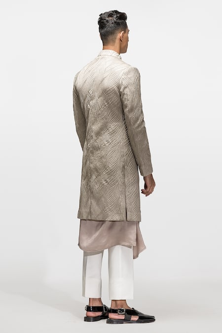 Asuka Front Slit Embroidered Achkan Set 