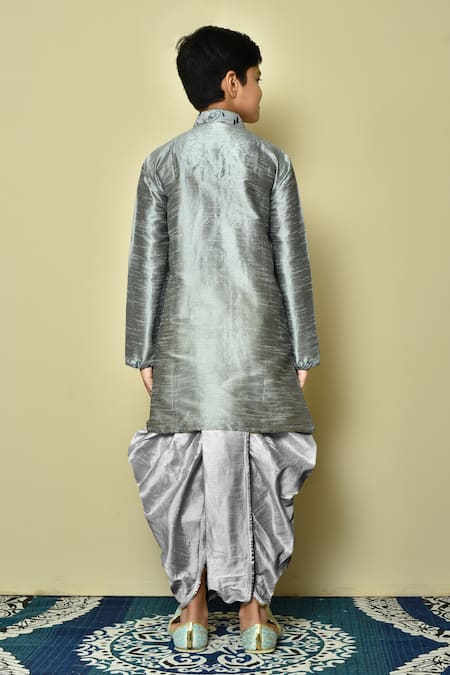 Petite Pomme Woven Kurta With Dhoti Pant 