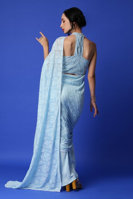 Monk & Mei By Sonia Anand Pre-Stitched Dhoti Saree With Blouse 