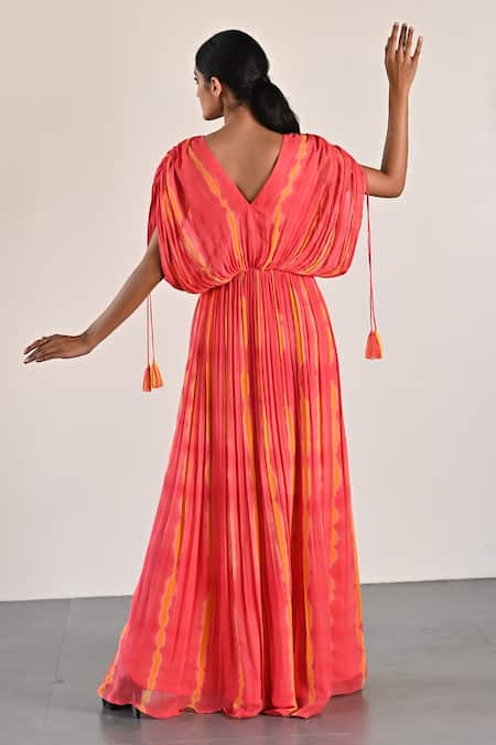 K-Anshika Stripe Pattern Pleated Dress 