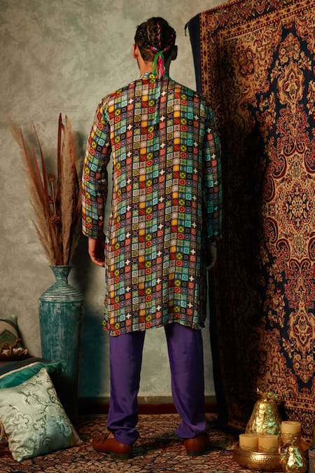 Esha L Amin Small Tiles Print Kurta 