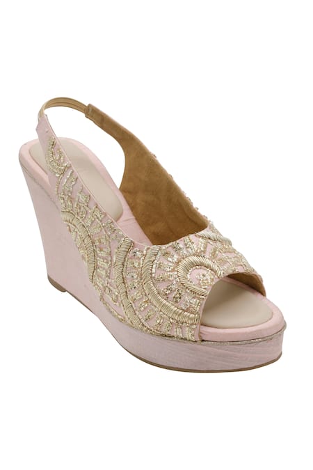 Veruschka By Payal Kothari Tanpura Zardozi Embroidered Wedges 