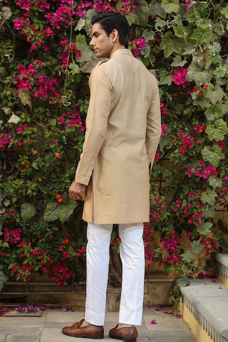 Raw & Rustic By Niti Bothra Banarasi Chanderi Silk Applique Kurta 