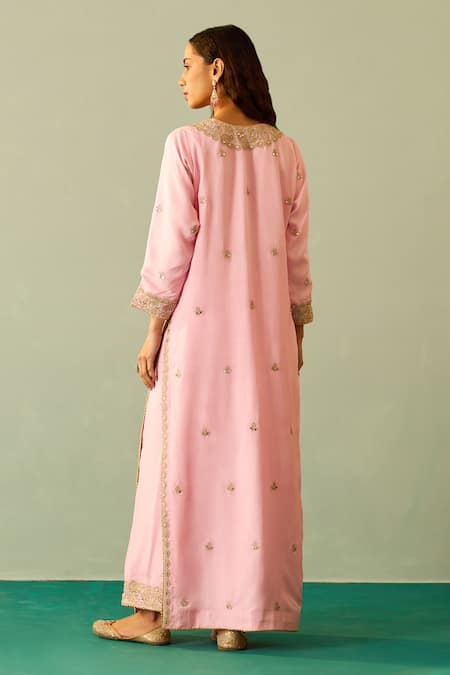 Angad Singh Silk Kasab & Tilla Work Kurta Palazzo Set 