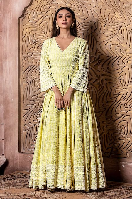 Monk & Mei By Sonia Anand Falak Chikankari Sunshine Anarkali 