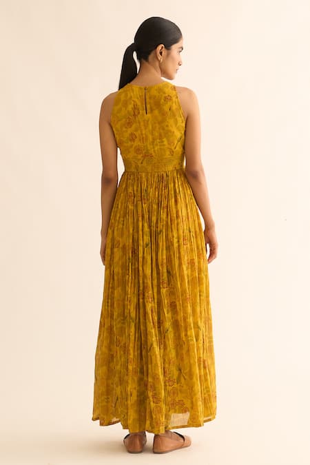 Dot Aswini Bird & Floral Print Anarkali 