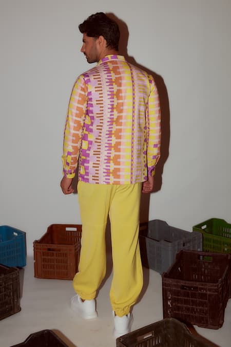 Nirmooha Geometric Print Bomber Jacket 