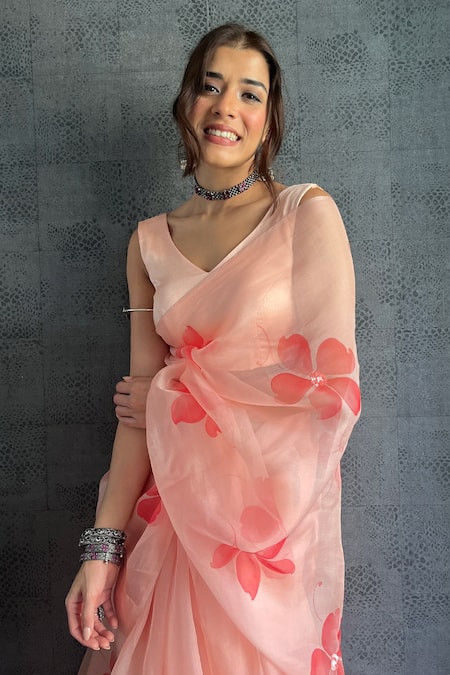 Meghstudio Sequins Embroidered & Hand Painted Saree 