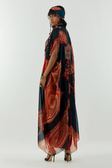 Buy_Aseem Kapoor_Multi Color Blouse-cotton Silk, Ritu Sheer Jacket And Draped Trouser Set