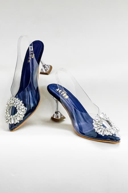 Buy Blue Heeled Sandals for Women by Fabbhue Online | Ajio.com