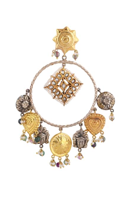 Ajooni Jewels Dual Tone Embellished Earrings 