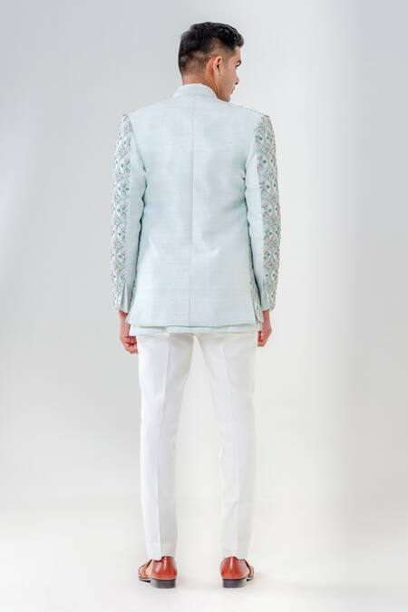 Amrit Dawani Floral Embroidered Front Open Jhodhpuri Set 