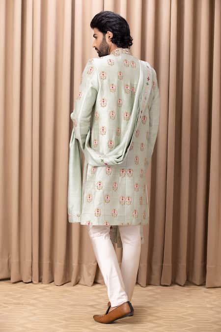 Ankit V Kapoor Lahore Bouquet Embroidered Sherwani Set 