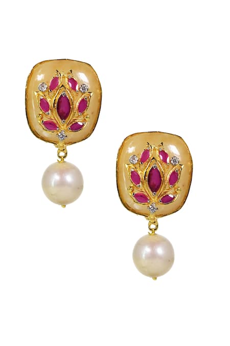 Tizora Aventurine Fresh Water Pearl Earrings 