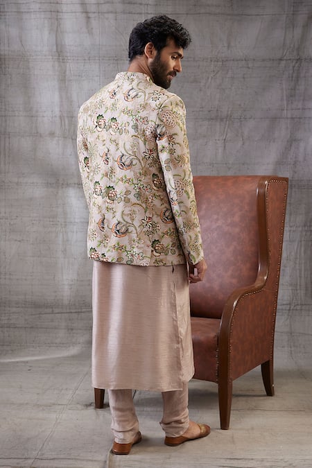 Soup By Sougat Paul Mehr Printed Jacket With Kurta Set
