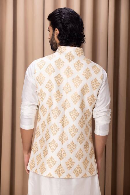 Ankit V Kapoor Floral Embroidered Nehru Jacket Set 