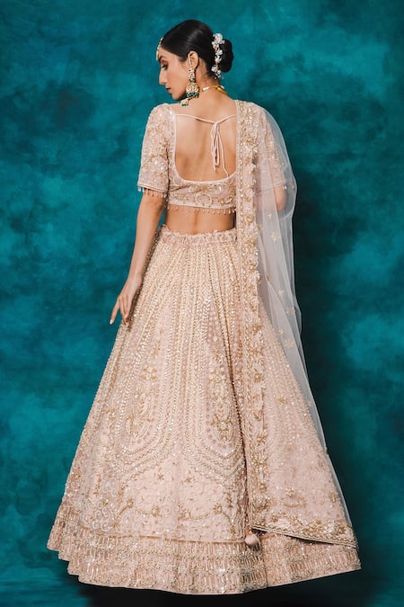 Mehar Flower Vine Hand Embroidered Bridal Lehenga Set 