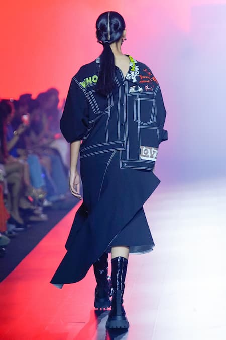 Shahin Mannan Good Times Roll Oversized Jacket With Skirt 