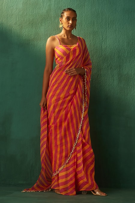 Aapro Preet Pre-Draped Saree With Blouse 