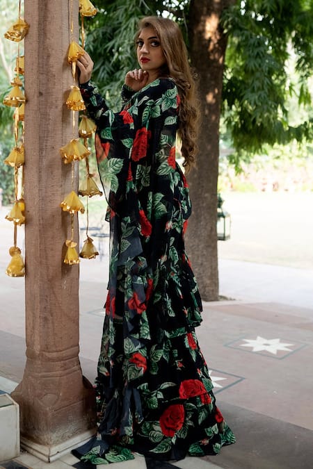 Sanam Rosamund Pre Draped Saree With Blouse