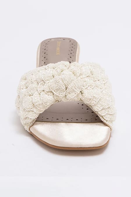 Shop Doux Amour Ivory Cut Dana Work Rosalind Belinda Peony Kitten Heels at Aza Fashions Shop_Doux Amour_Ivory Cut Dana Work Rosalind Belinda Peony Kitten Heels _at_Aza_Fashions