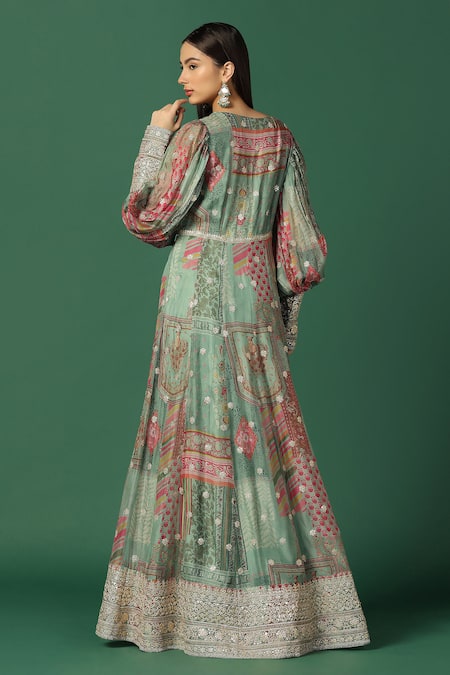 Two Sisters By Gyans Embroidered Chiffon Anarkali 