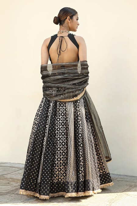 Neha Khullar Woven Pattern Flared Lehenga Set 
