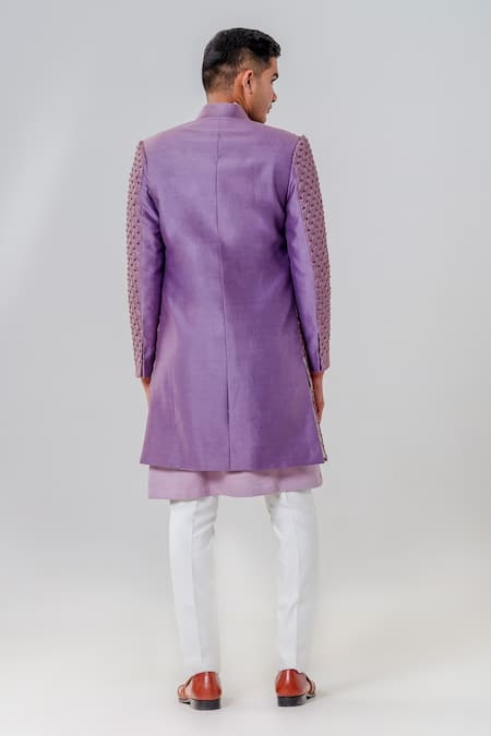 Amrit Dawani Trellis Embroidered Two Layer Jacket Kurta Set 