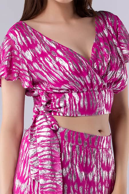 Tangerine Tiger Metallic Pattern Skirt Set 