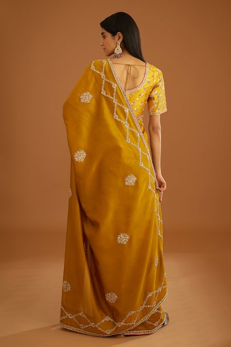 Shyam Narayan Prasad Zardozi Work Saree With Chanderi Blouse 