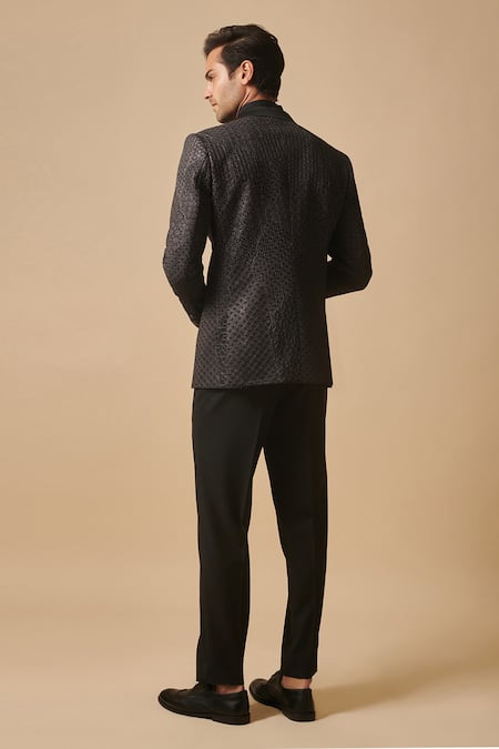 Philocaly Wool Silk Zari Embroidered Tuxedo 