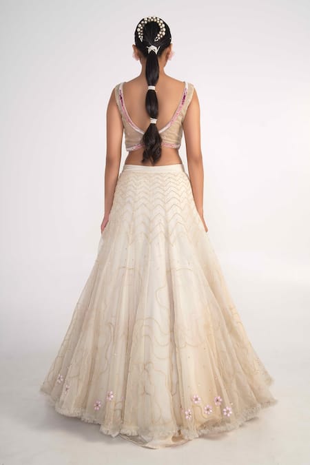 Merge Design Chevron Embroidered Lehenga Set 