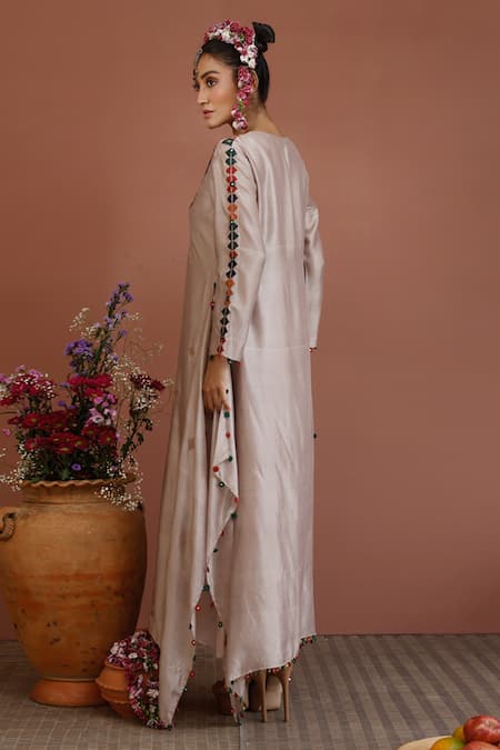 Neha Poddar Applique Work Asymmetric Hem Dress 