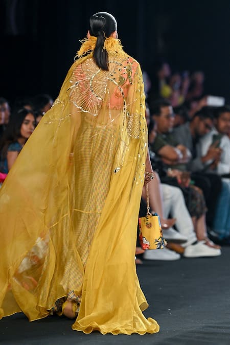 Mahima Mahajan Floral Embroidered Cape & Palazzo Set 