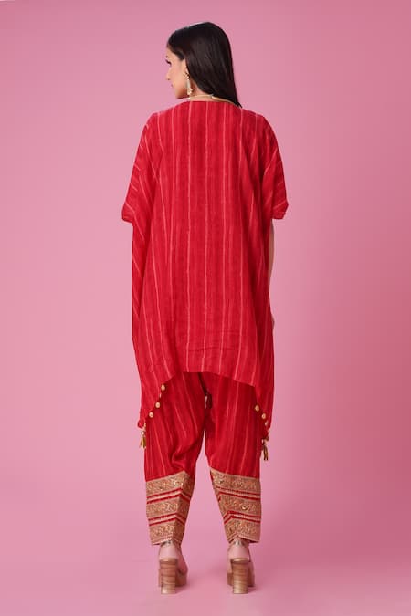 Amani Stripe Pattern Fusion Kaftan & Patiala Set 