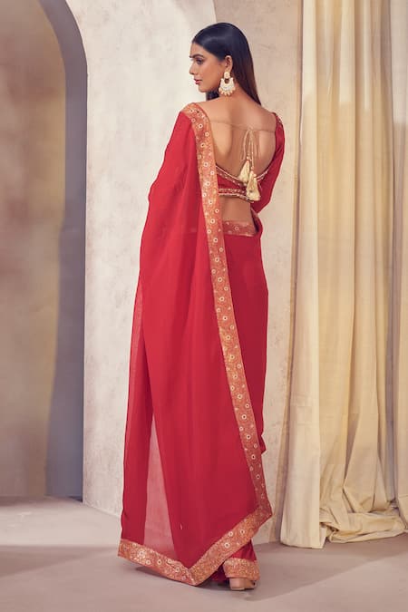 Affroz Rang Jacquard Lace Border Saree With Blouse 