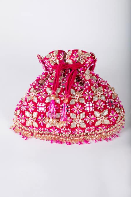 Eena Ziva Gota Embellished Potli Bag 