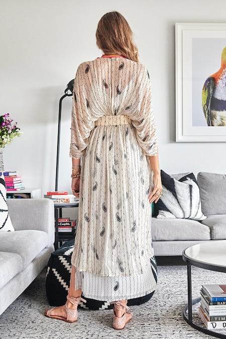 Style Junkiie Printed Cape Duster Dress 