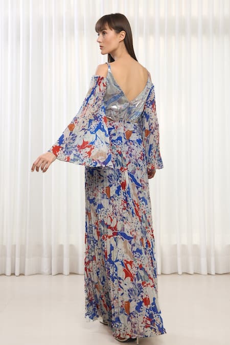 Mandira Wirk Multi Color Floral Printed Maxi Dress 