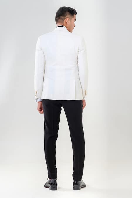 Amrit Dawani Bead Embellished Tuxedo Trouser Set 