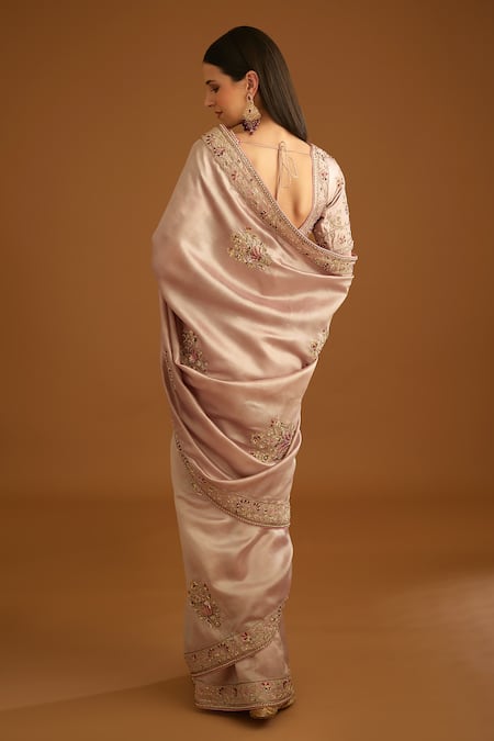 Shyam Narayan Prasad Bouquet Zardozi Work Saree With Blouse 