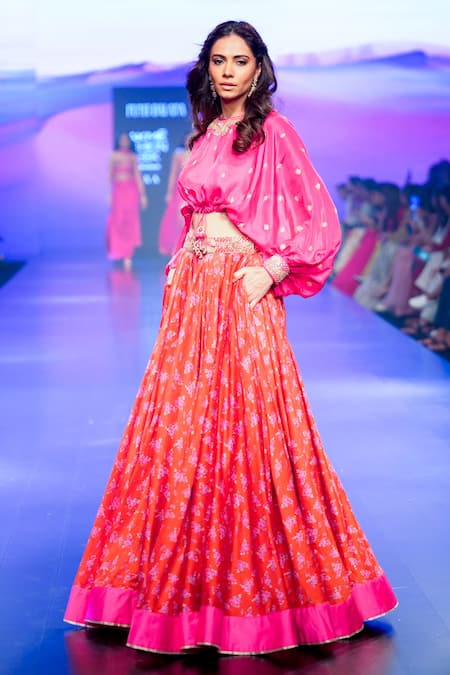 Punit Balana Gulaabi Gulaal Embroidered Top & Skirt Set 