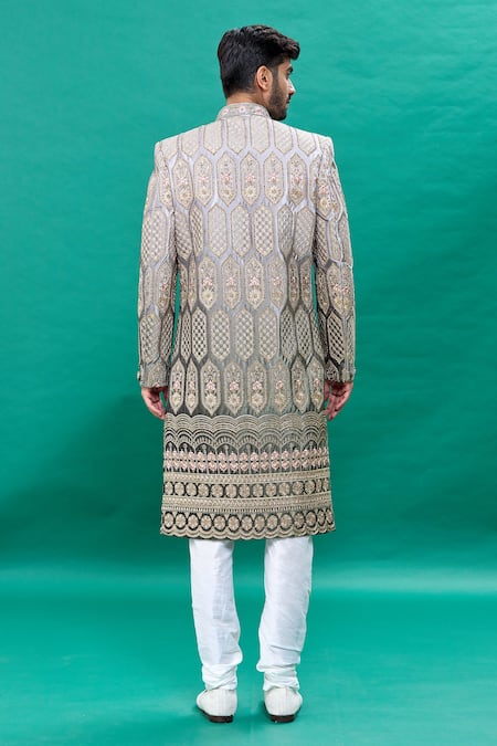 Rng Safawala Ombre Embroidered Sherwani Set 